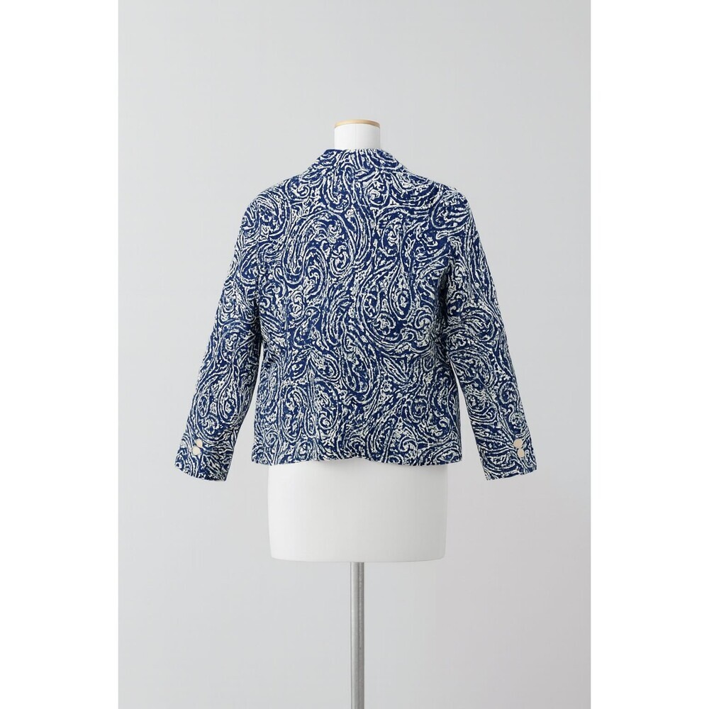 Talbots Petites 100% Cotton Paisley Blazer Preppy 14P - Picture 3 of 12